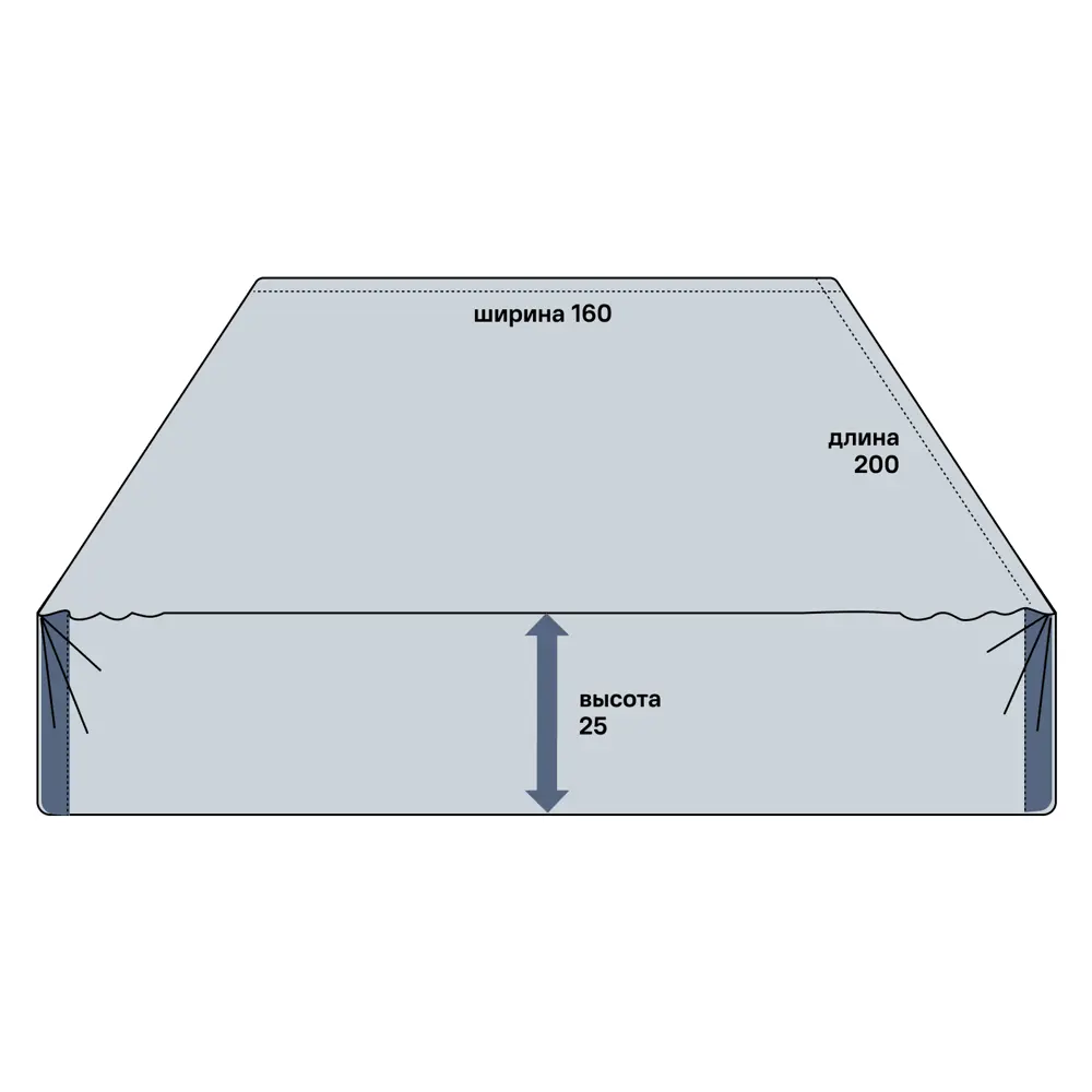 Простыня Inspire сатиновая на резинке 160x200 см белая 86331520 STLM-0067871 - Вид №1
