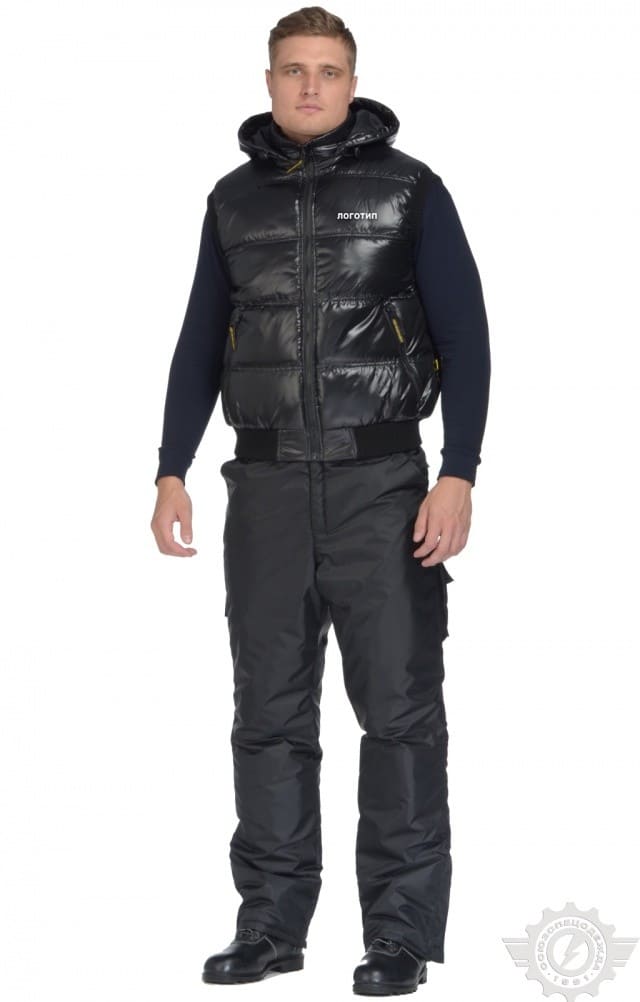 61194 Жилет "Комфорт" зимний черный  Зимняя спецодежда  размер 52-54/170-176  - Вид №3