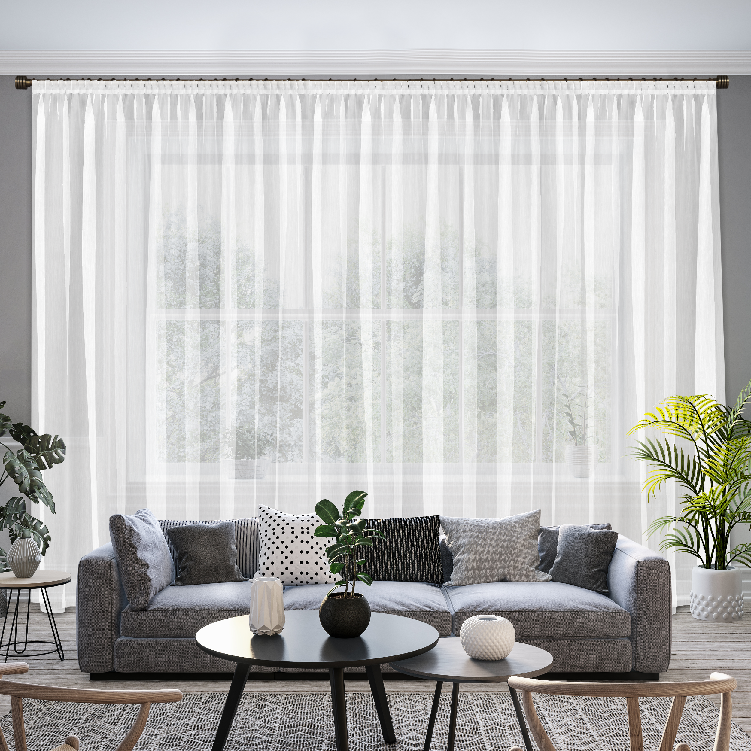 Тюль GARDEN белый креп неоклассика для гостиной и спальни 86521424 STLM-0069540 - Вид №3