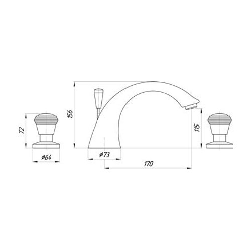 Смеситель MIGLIORE Axo Swarovski ML.AXO-613F.BR для раковины - бронза, на 3 отверстия  - Вид №1