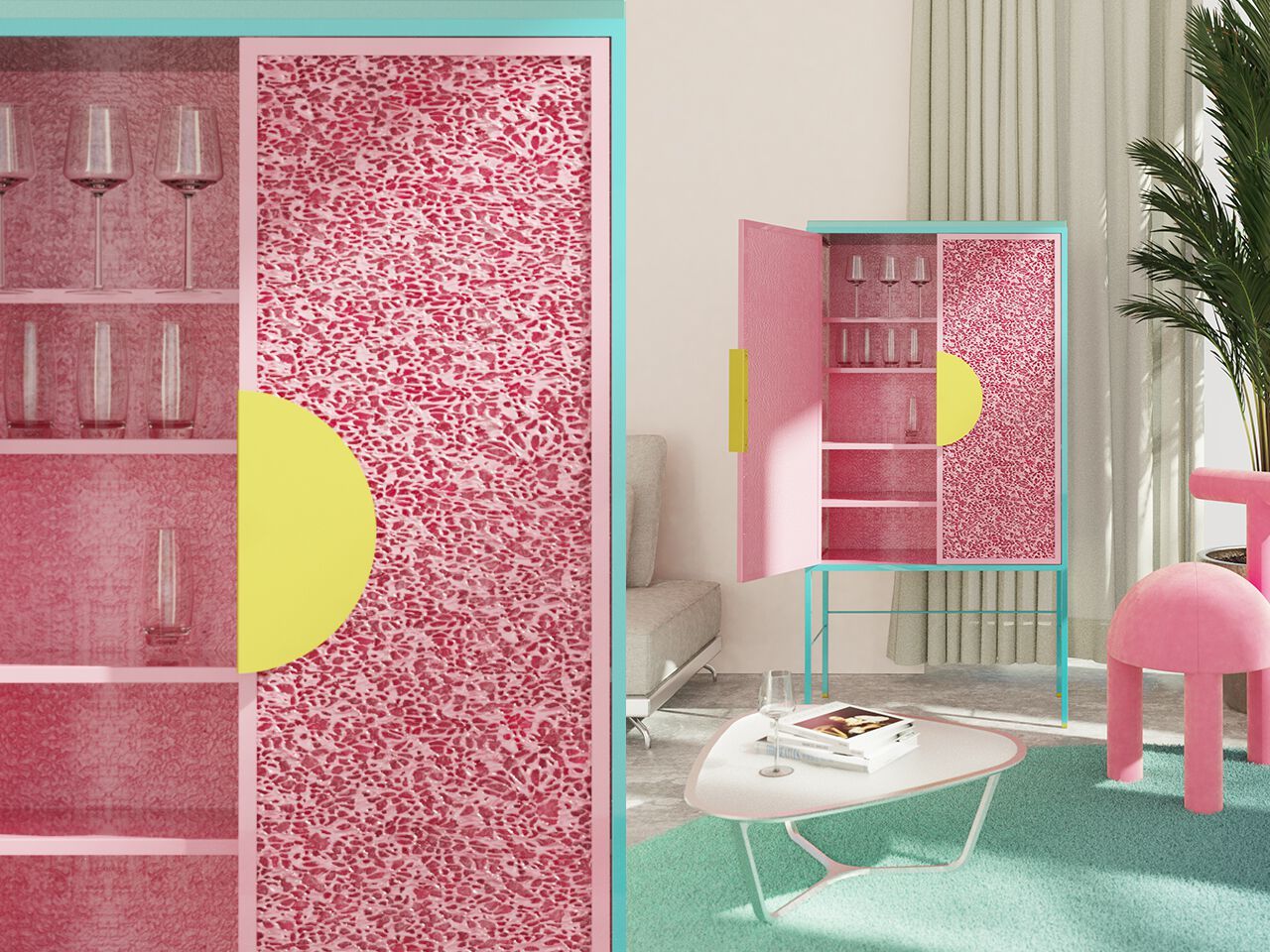 Мобильный металлический бар DBE.FURNITURE Miami Moon ARCH-00151173