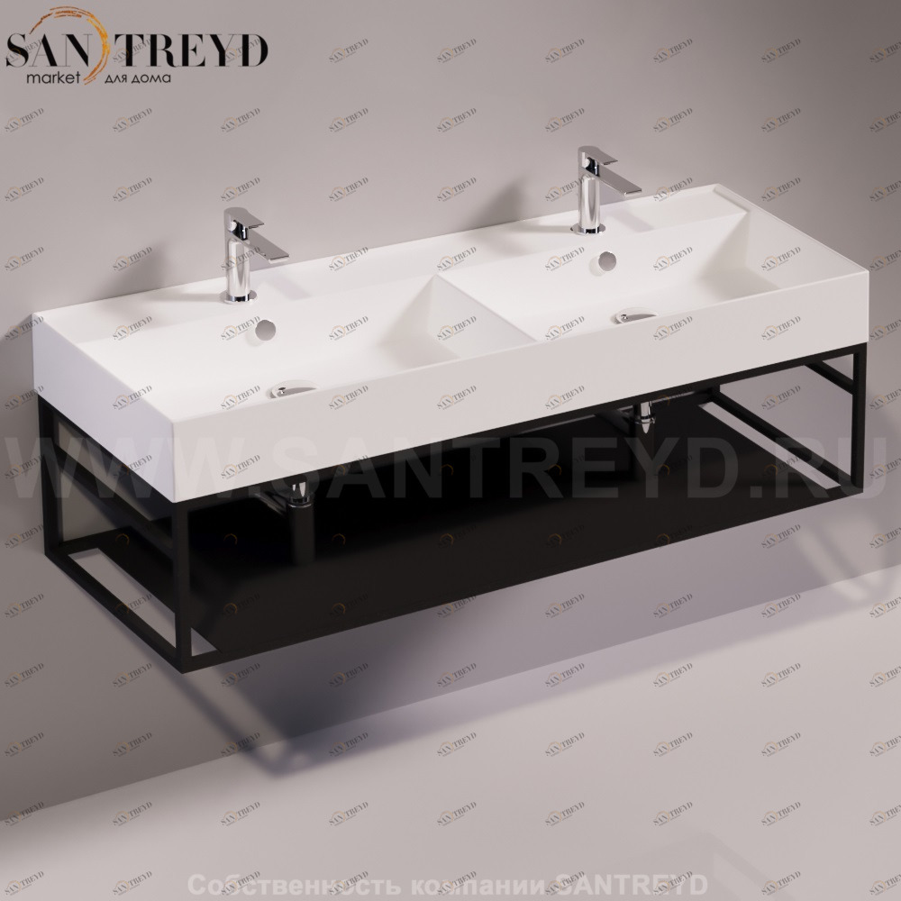 Консоль подвесная под раковину AGILE 121 см черная Simas AGSS121NEROMATT