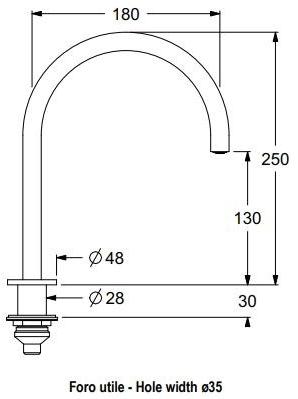 GUGLIELMI Излив с палубным аэратором Sprint Fibo06248 fibo06133 - Вид №9