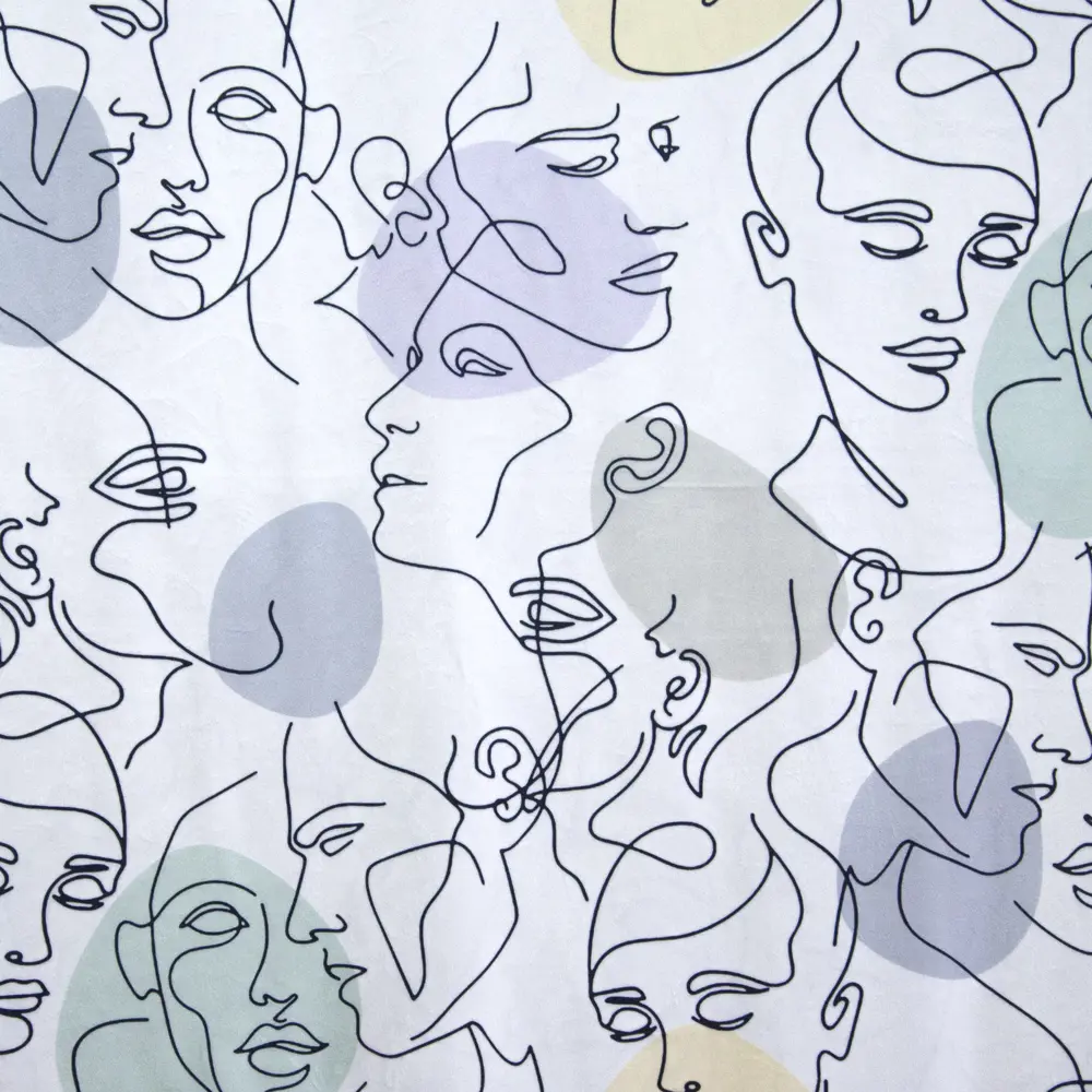 Штора на ленте «Набросок» 140x260 см цвет жёлтый SEASONS STLM-2042266 - Вид №1