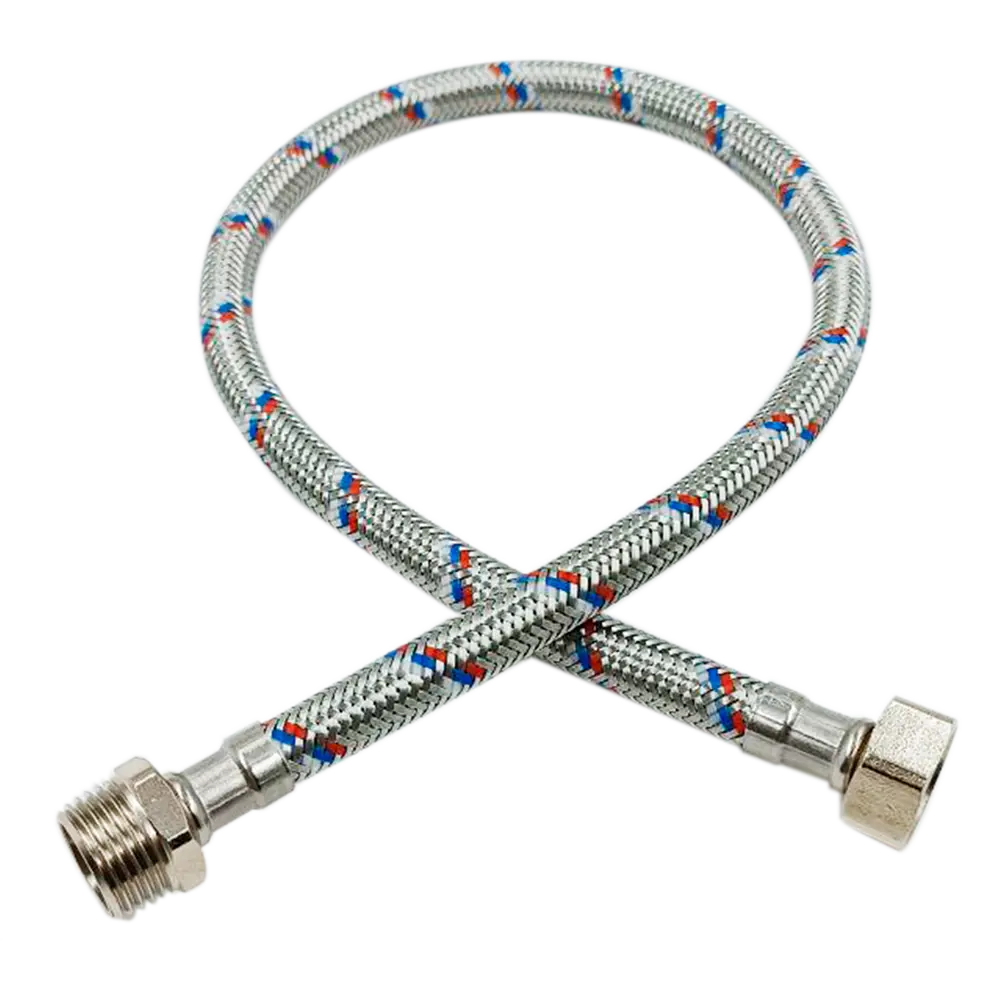 РОСТЕРМ Гибкая подводка для воды 1/2" 200 см с оплеткой из нержавеющей стали 89409398 STLM-1568699 - Вид №1