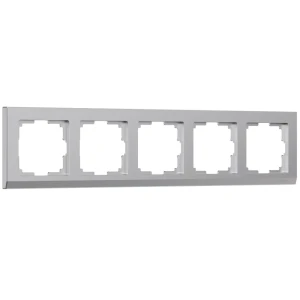 Рамка для розеток и выключателей Werkel Stark 5 постов цвет серебряный