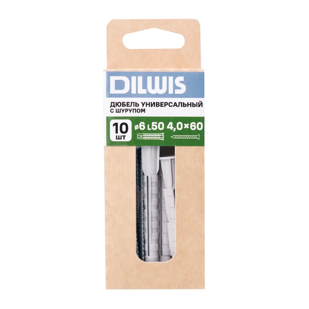 Дюбель универсальный нейлоновый Dilwis 6x50мм 10 шт. в комплекте с шурупом STLM-2070060 - Вид №5