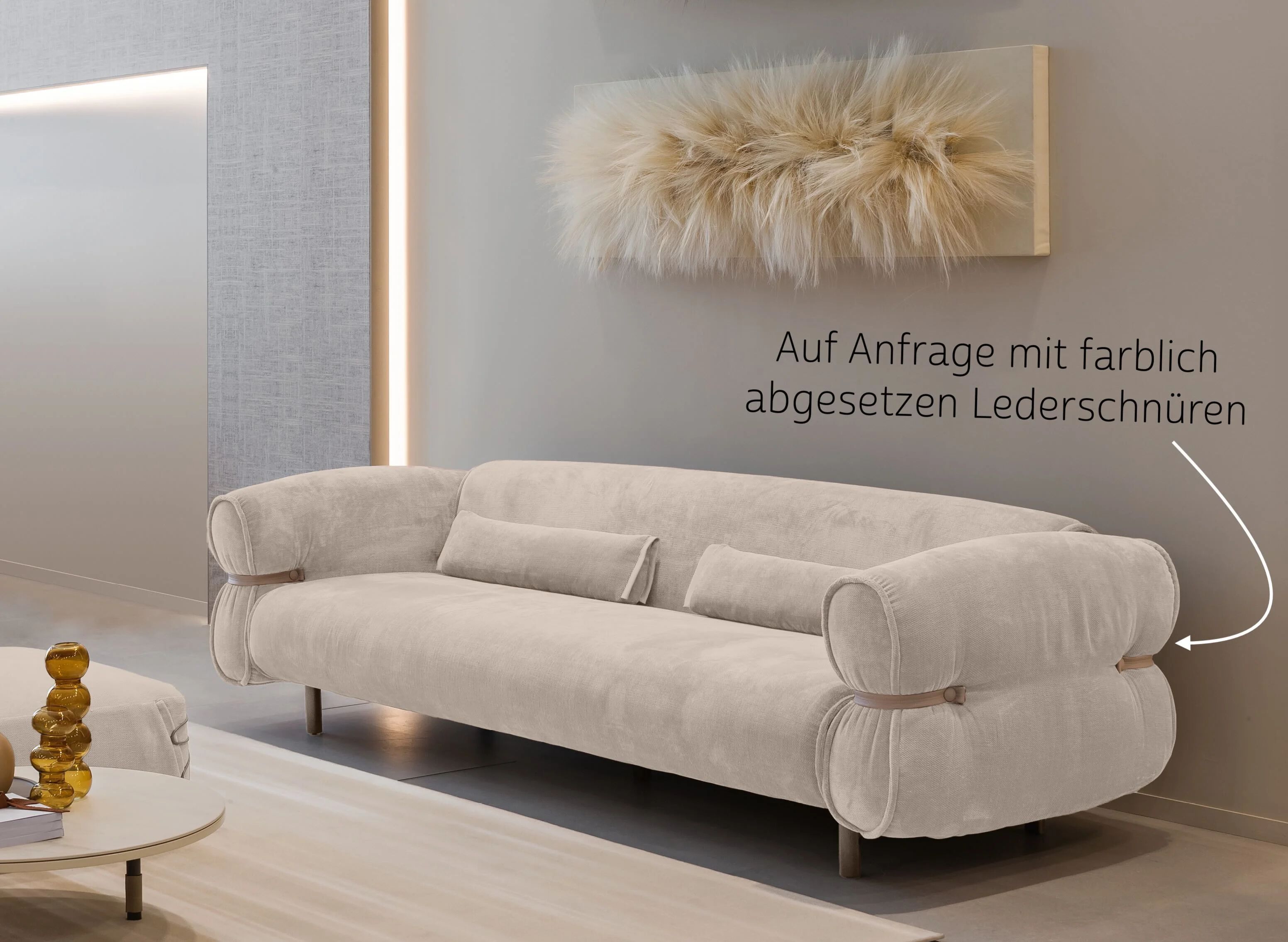 Кожаный линейный диван Sofanella Briano ARCH-00135190 - Вид №2