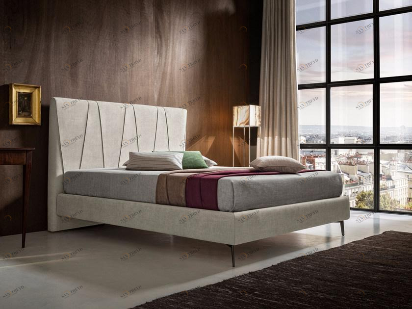 Felis Двуспальная кровать с обивкой из ткани Bed stories sun-id-1346709