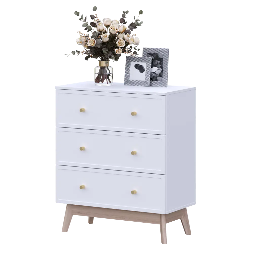 Комод KONSENSA Амьен 3 ящика 80x94x41.7 см ЛДСП цвет белый Лион STLM-2044330 - Вид №9