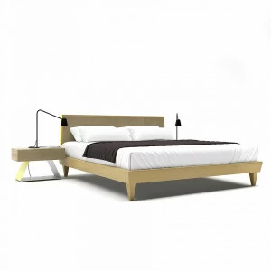 Кровать деревянная 200х200 Sens светло-коричневая BRAGIN DESIGN ДИЗАЙНЕРСКИЕ 256506 Бежевый