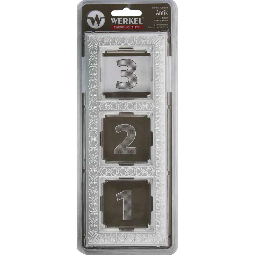 Рамка для розеток и выключателей Werkel Antik 3 поста, цвет жемчужный STLM-2043520 - Вид №4