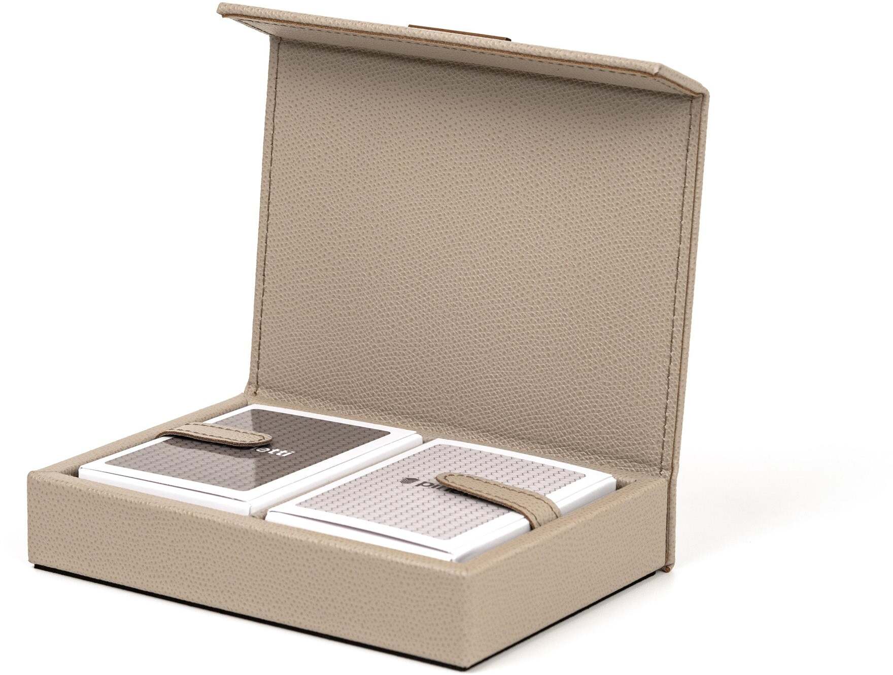 Чехол для игральных карт - 16,5X12,5XH3,5 см / плетеная кожа_темно-синий