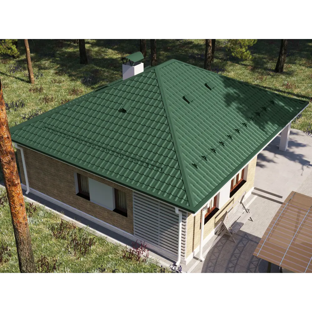Металлочерепица 0.5 мм ГОСТ 2250x1180 мм RAL 6005 зеленый 89234829 STLM-2194523 Santreyd  - Вид №4
