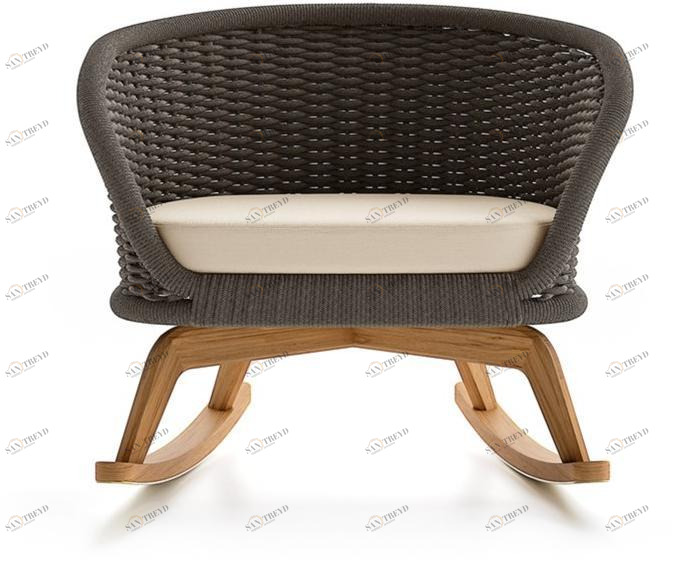 Atmosphera Садовое кресло-качалка из тика и акрила Ludo Lu.do