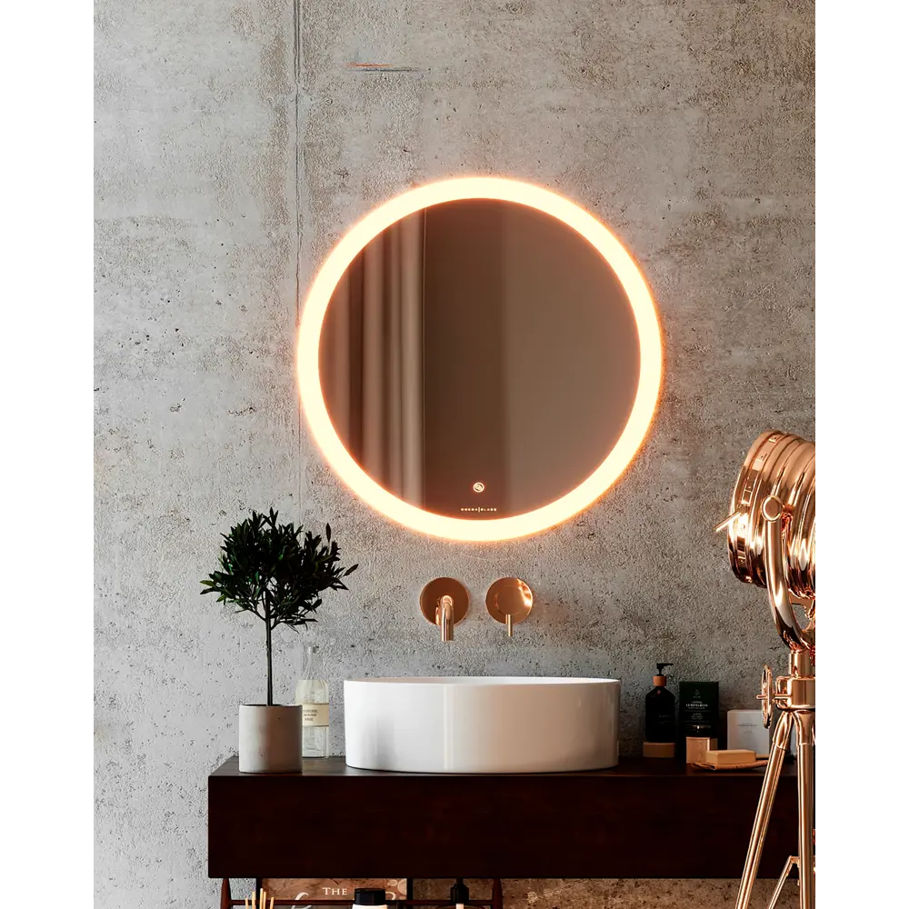 Зеркало для ванной Omega Glass Тип 4 SD324 с подсветкой 80 см круглое STLM-2026891