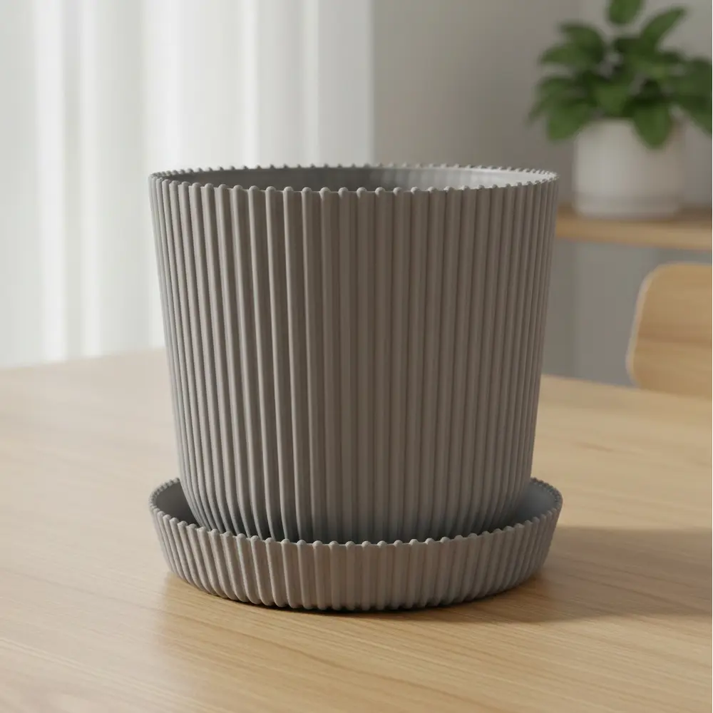 Горшок для цветов Тek.А.Тek 12x12x11.5 см v1 л пластик латте ТЕК.А.ТЕК Le Gaufre STLM-2009367