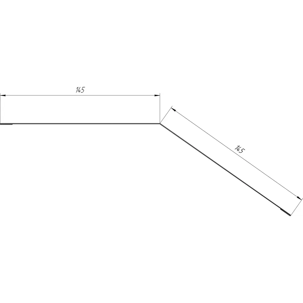 Конек плоский 146x146 мм 2 м 0.4 мм оцинкованный Santreyd STLM-2053102 - Вид №1