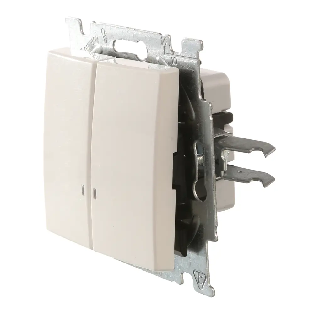 Выключатель встраиваемый ABB Basic 55 2 клавиши с подсветкой, цвет белый Basic55 STLM-2081416 - Вид №2