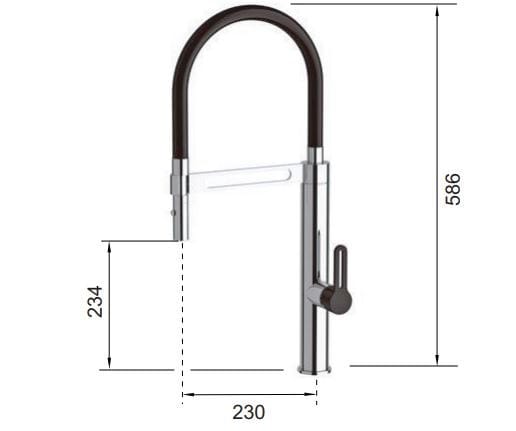 Смеситель для кухни из хромированной латуни со съемным ручным душем Remer Rubinetterie Elegant Gourmet ARCH-00011432 - Вид №1