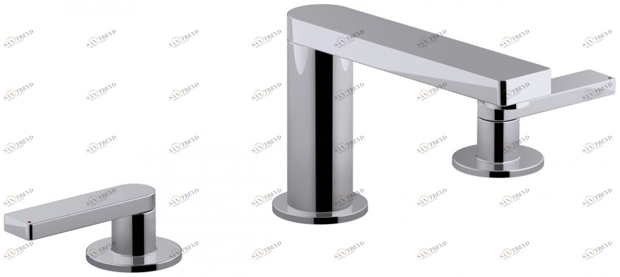 E73060-4-CP Смеситель для умывальника на 3 отверстия, 'ручки-бруски' Jacobdelafon COMPOSED Santreyd