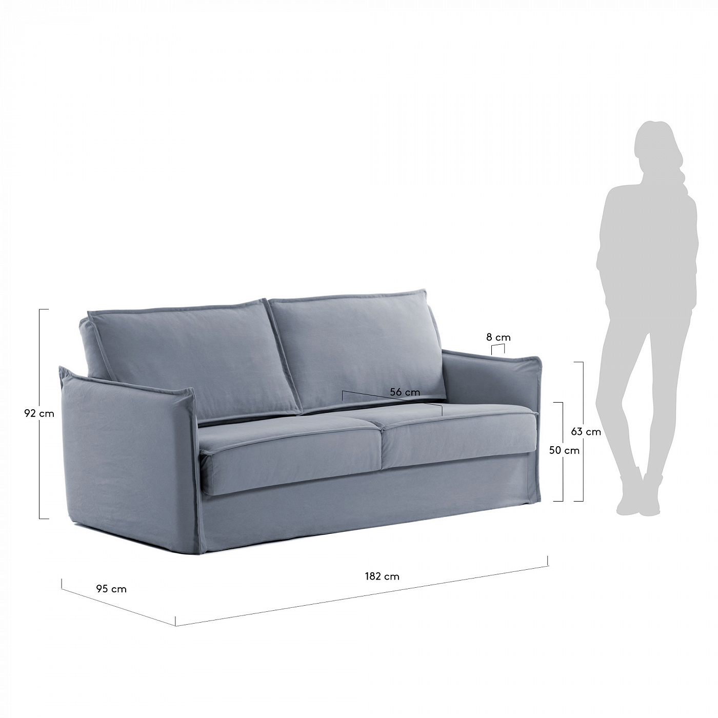 071142 Диван 160cm visco голубой La Forma Samsa  - Вид №9