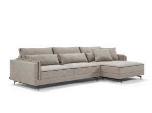 Тканевый диван с полуостровом