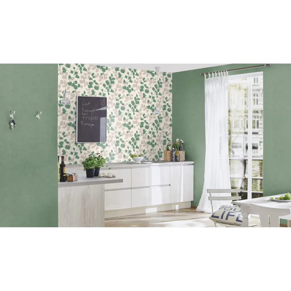 Обои на флизелиновой основе 0.53х10 м однотон цвет зелёный Ra 489736 Rasch Coriander STLM-2115977 - Вид №3