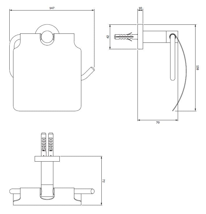 Латунный держатель рулона OMNIRES Современный проект ARCH-00126402 - Вид №2