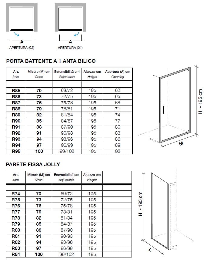 Угловая душевая кабина из хрусталя с поворотной дверью Metidea Рубин ARCH-00105809 - Вид №1