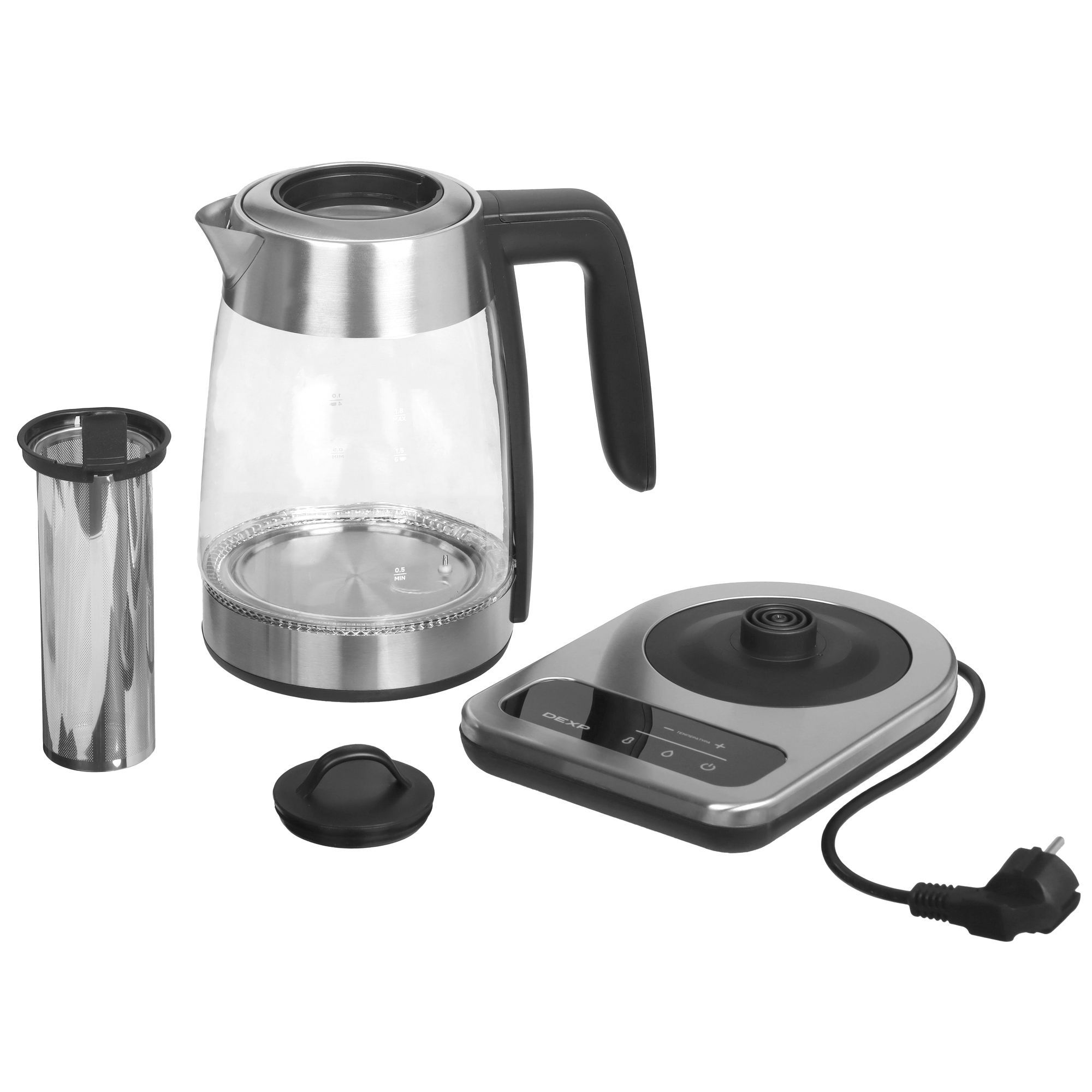 9210622 Электрочайник DEXP DK-1805DT серебристый STDN-0021818 - Вид №4