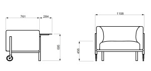Кресло с колесами с подлокотниками