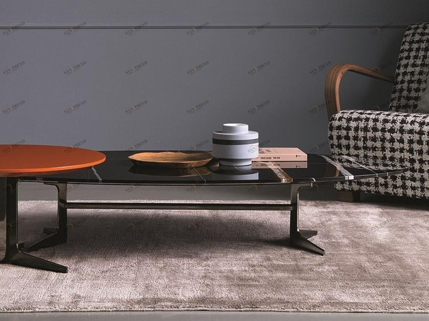 Bodema Низкий овальный мраморный журнальный столик Blake Bla088/bla089