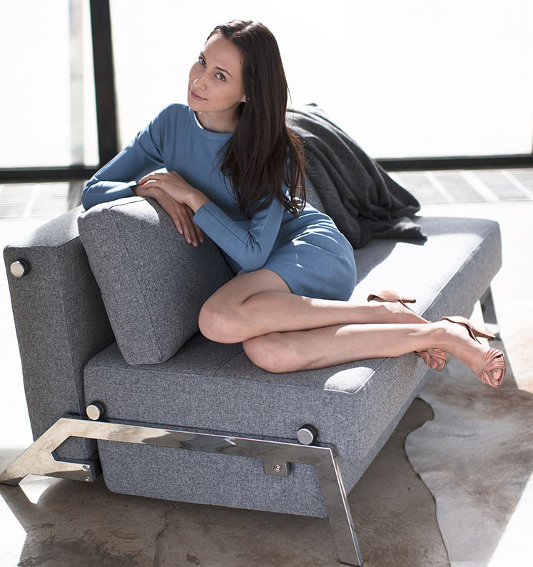 Диван Cubed 140 с подушками и хромированными ножками, гранит Innovation Living CUBEDS3 - Вид №2