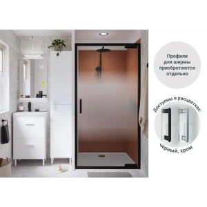 Стекло для распашной душевой двери Sensea Easy 90 см с шелкографией, цвет профиля на выбор 83631102 STLM-2134885