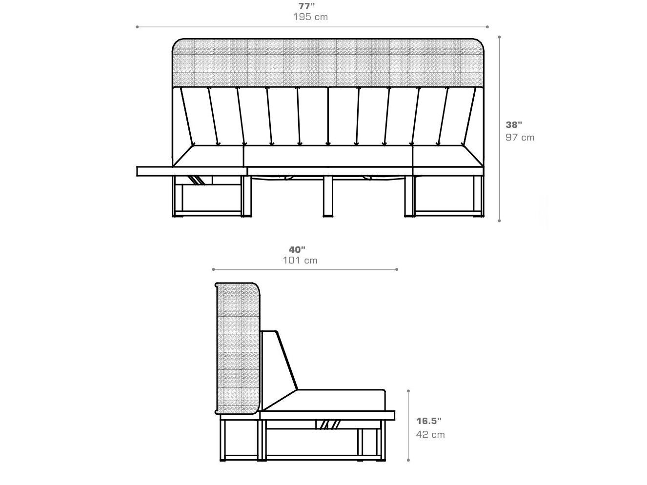 Модульный изогнутый садовый диван с высокой спинкой MAMAGREEN Munia ARCH-00078079 - Вид №6