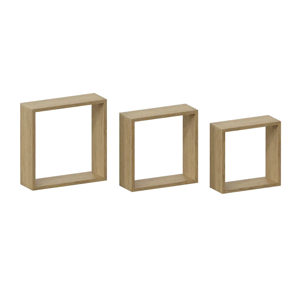 Полка настенная Spaceo 24x24 см/27x27 см/30x30 см МДФ цвет натуральный дуб 3 шт 82877493 STLM-2089415  - Вид №3