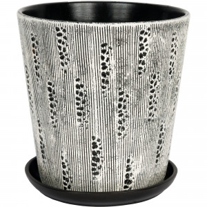 82116396 Горшок цветочный ø22 h23 см v4.8 л керамика белый/чёрный Клокс