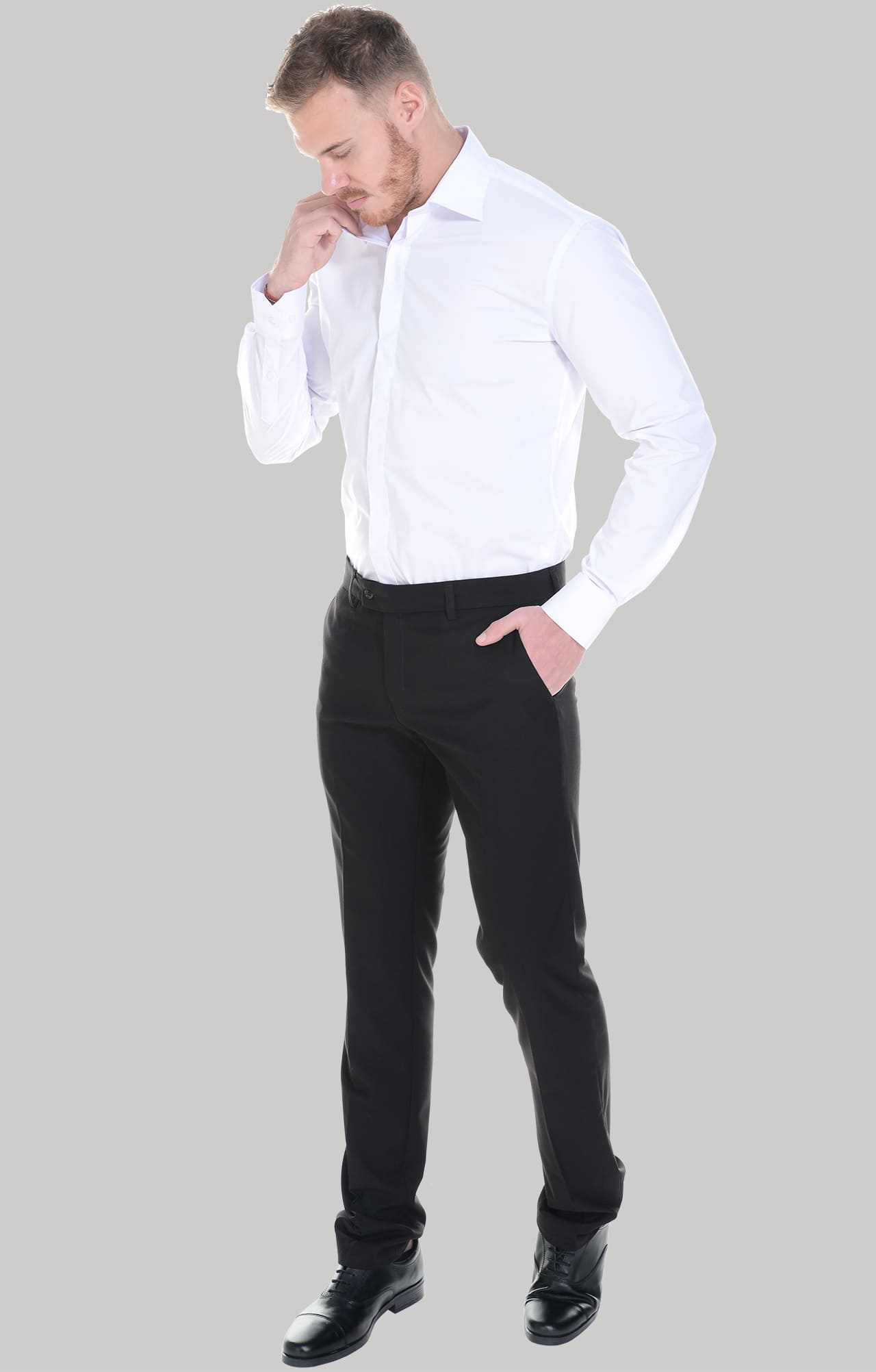 62462 Рубашка мужская  white El-Risto  Корпоративная одежда  размер 40/170-176  - Вид №21