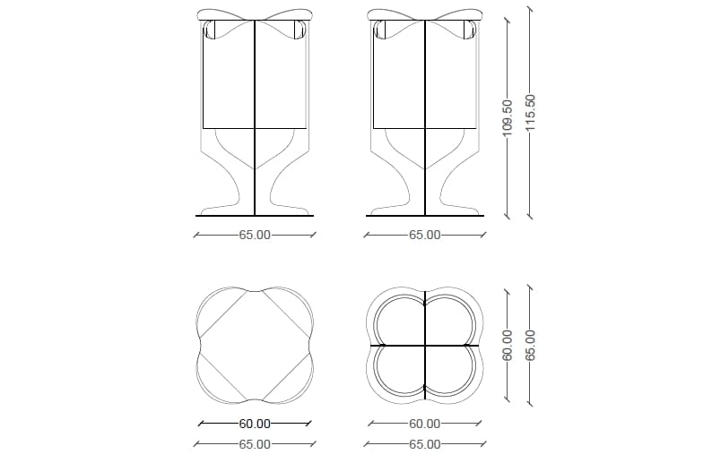 Стальная стойка для мусора с порошковым покрытием с крышкой CITYSì плющ ARCH-00076273 - Вид №7