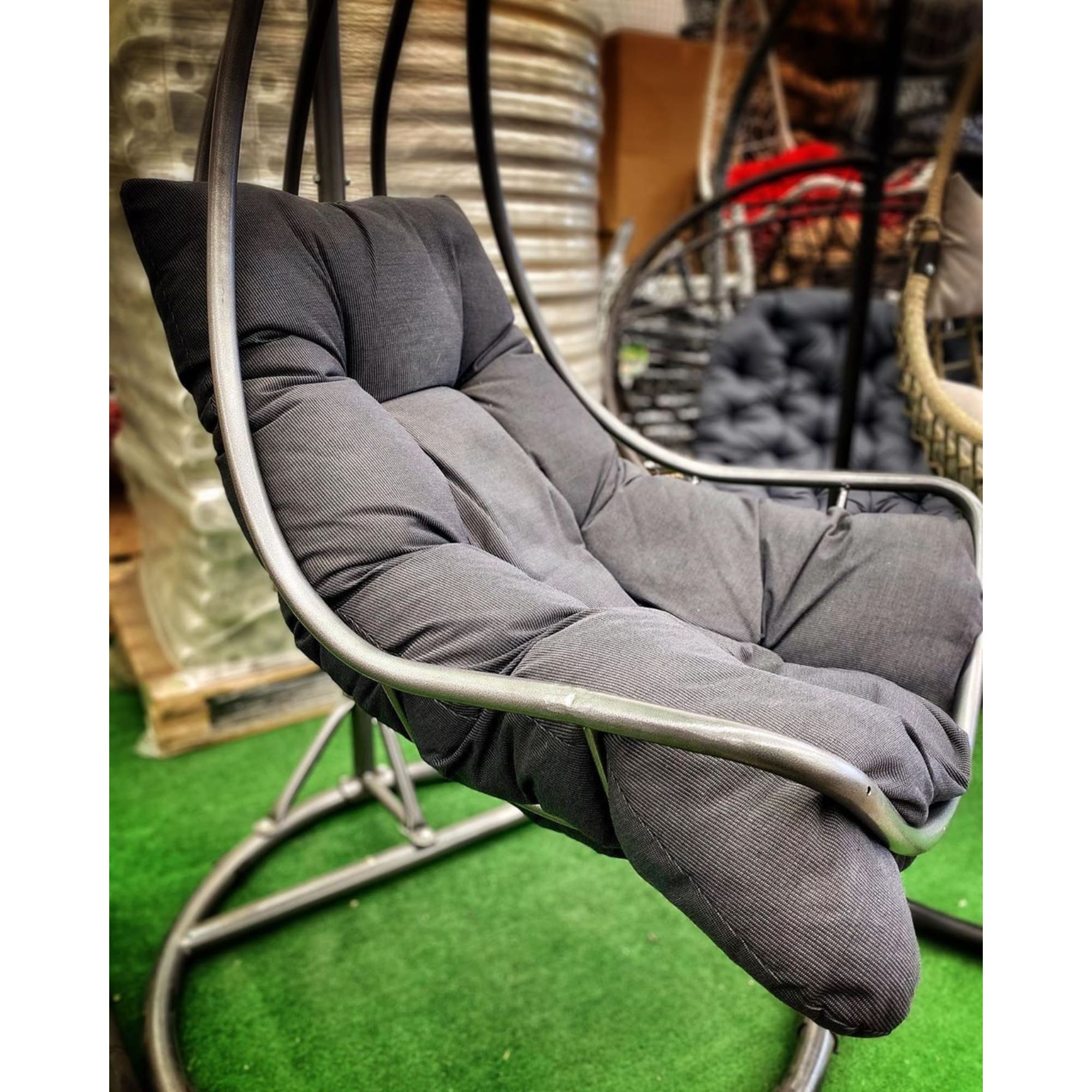 82467034 Кресло подвесное 77х70х190 см сталь темно-серый с опорой Santreyd  - Вид №2