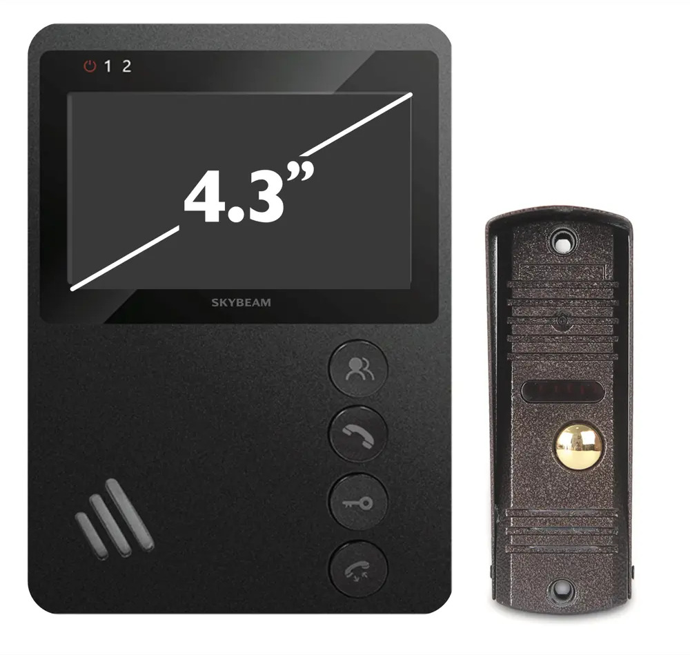 Видеодомофон Skybeam с ночным видением и цветным экраном 4.3" 89337374