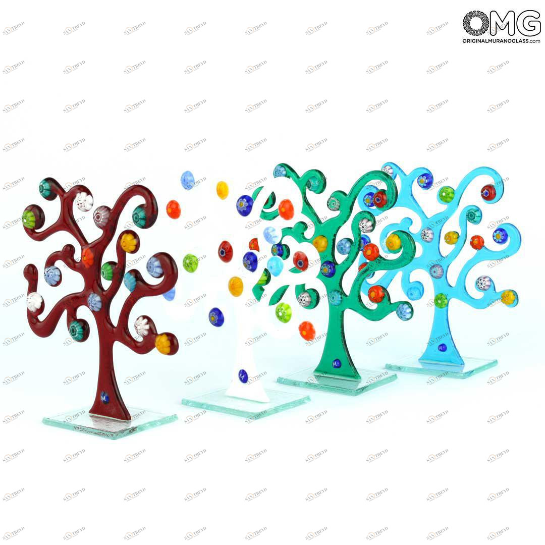 3646 ORIGINALMURANOGLASS Пресс-папье Древо Жизни с миллефиори - муранское стекло OMG 3 см 