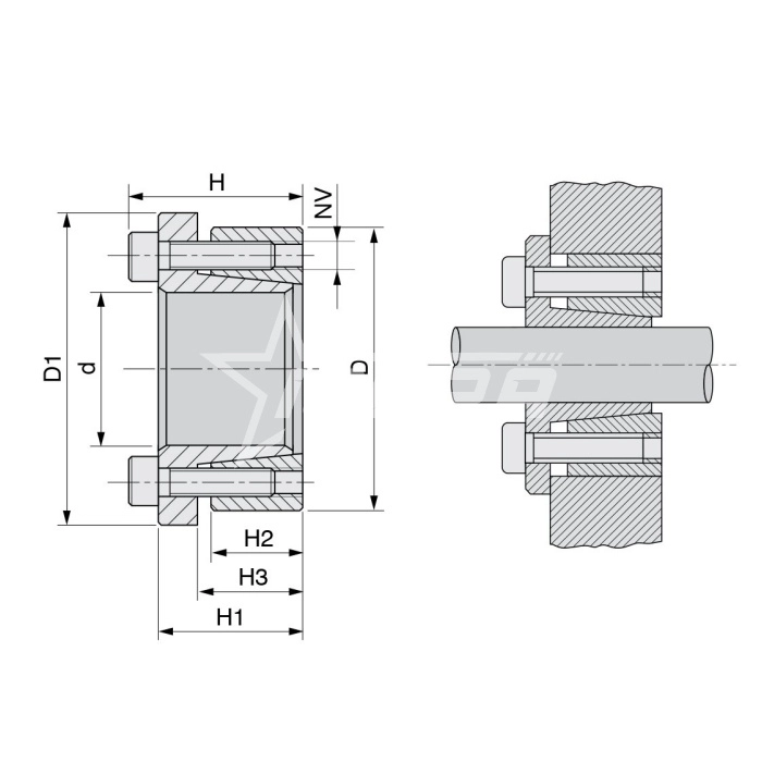 IS3409 Зажимная втулка KLBB116 (PHF FX52-16x55) ISKRA  - Вид №2