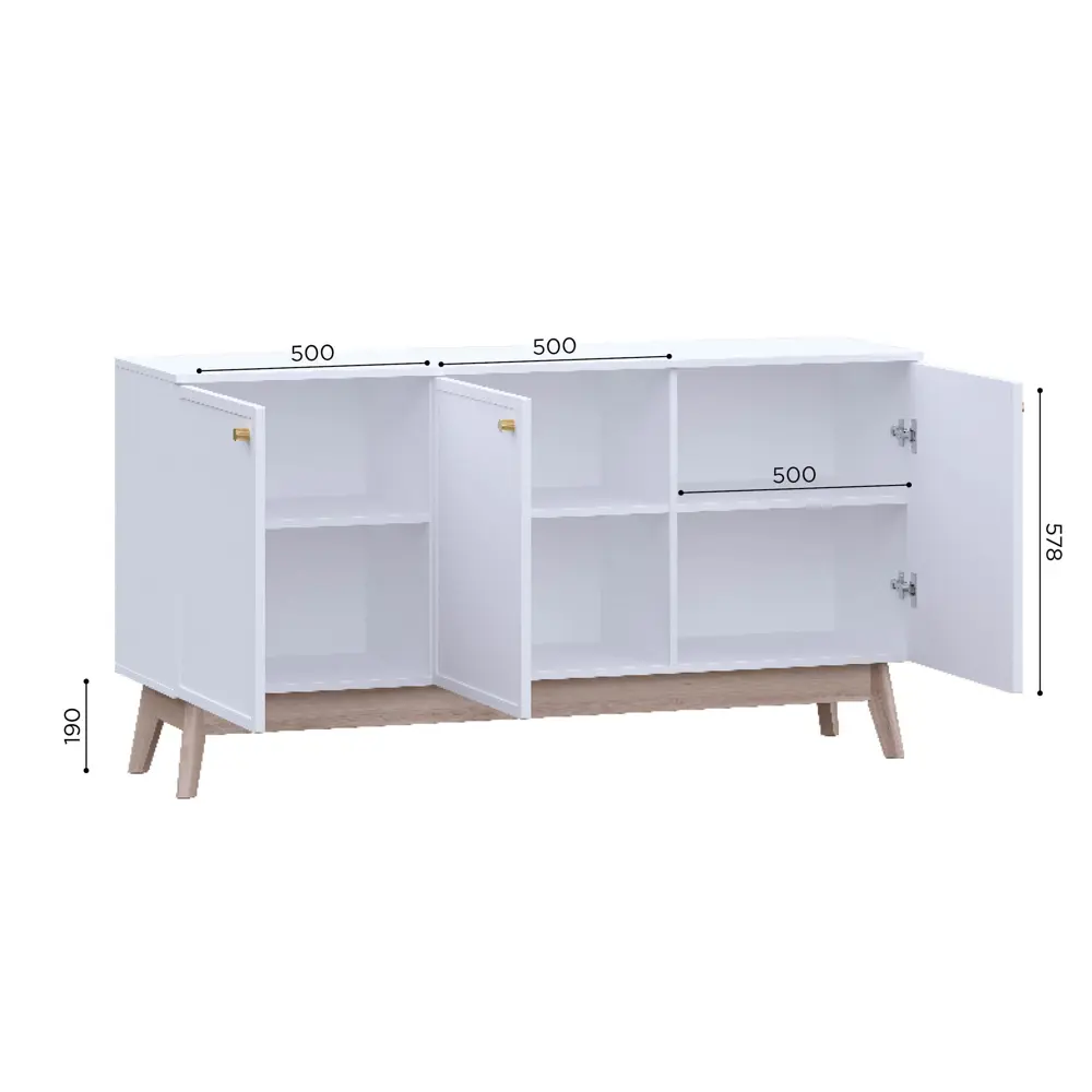 Тумба под телевизор KONSENSA Амьен 150x79x41.7 см ЛДСП цвет белый Лион STLM-2067988 - Вид №8