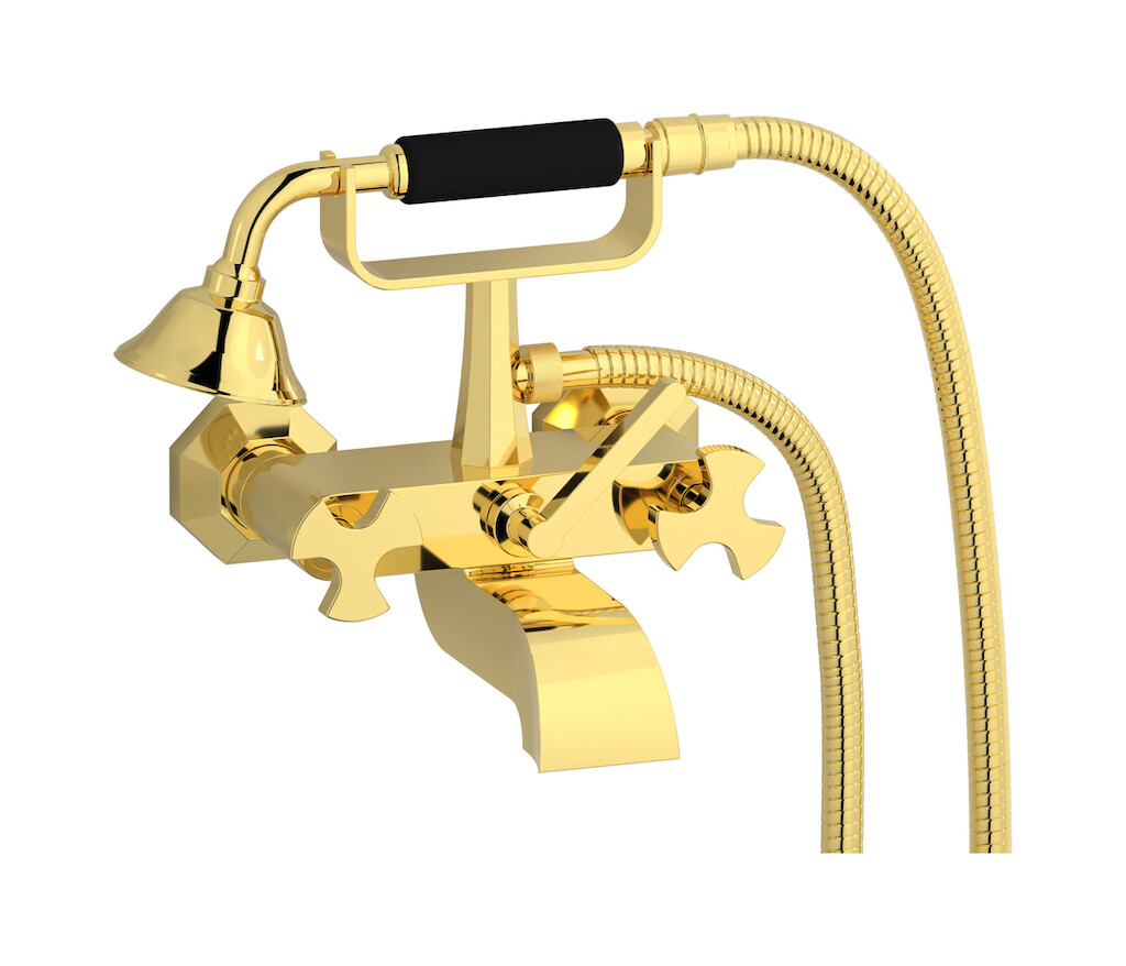 Настенный смеситель для ванной в комплекте с душевым гарнитуром WE ARE IB bt250oo Gold Belmondo 