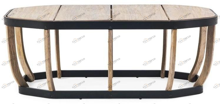 Ethimo Низкий овальный столик для сада из тика Swing Swtr05