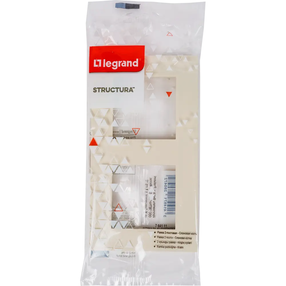 Рамка для розеток и выключателей Legrand Structura 2 поста цвет слоновая кость STLM-2117042 - Вид №4