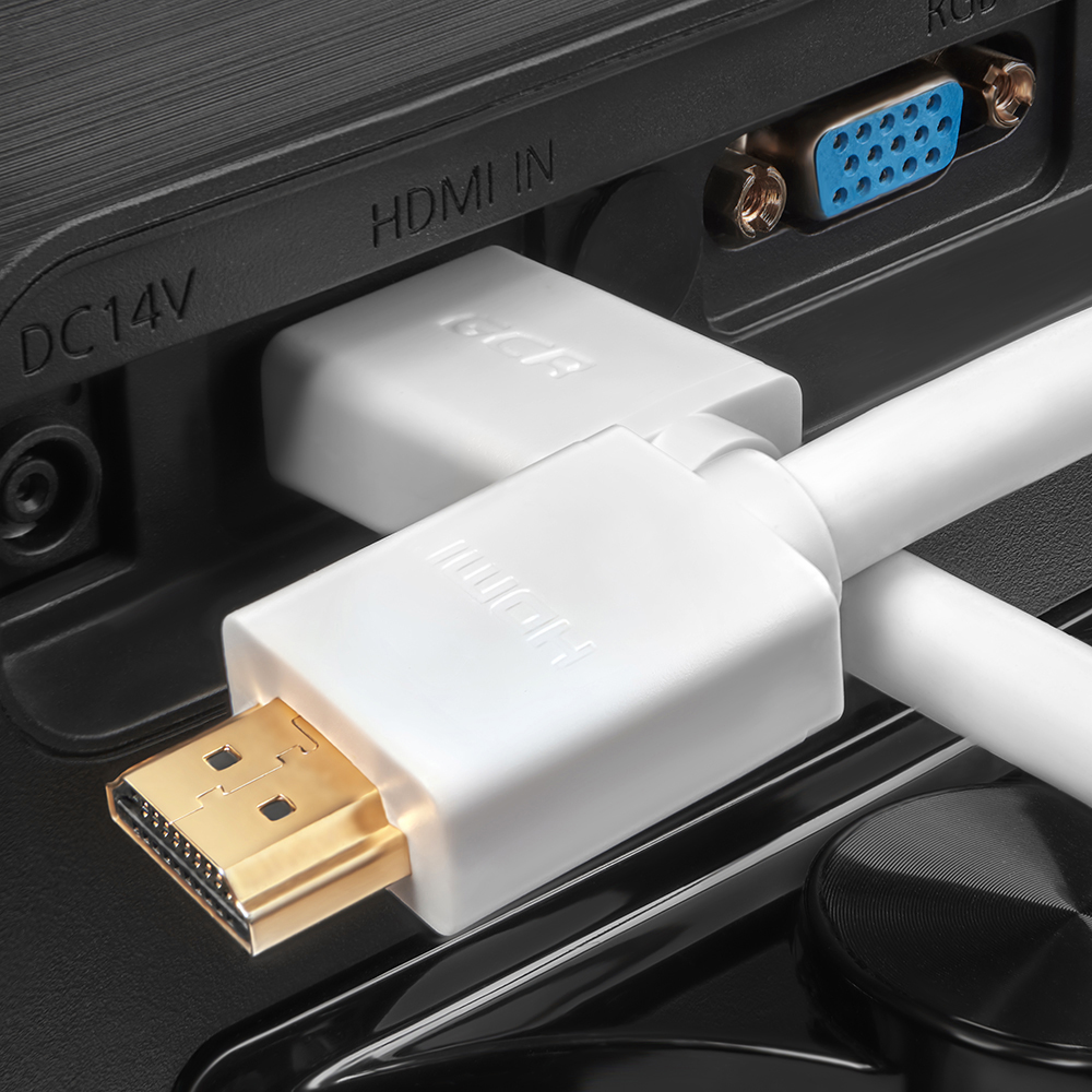 GCR-HM761-10.0m кабель 10.0m hdmi версия 2.0, hdr 4:2:0, ultra hd, 4k 60 fps 60hz/5k*30hz, 3d, audio, 18.0 гбит/с, 28/28 awg, od7.3mm, тройной экран, белый, Greenconnect Santreyd  - Вид №2