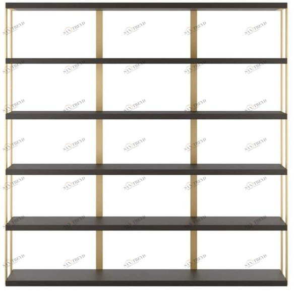 FRATO Открытый книжный шкаф из дерева и латуни  Ffu250001aae 